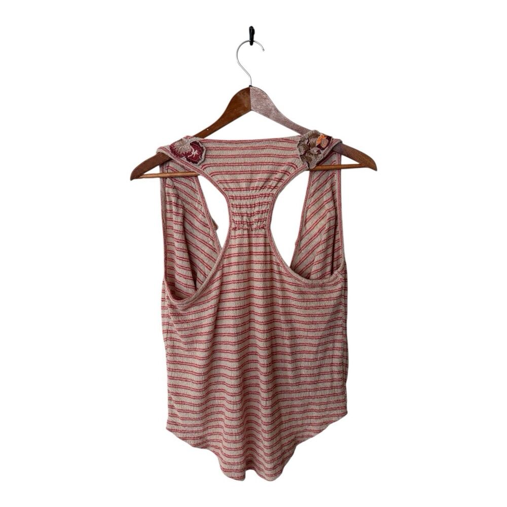 Free People Frida Striped Floral Embroidered Cotton Blend Tank Top Size XS - Picture 2 of 9